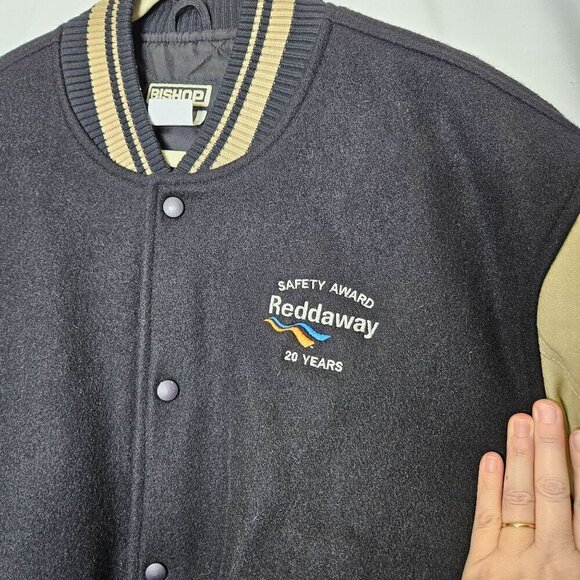 Vintage Bishop Reddaway Safety Award Varsity Jacket L Wool Quilted Canada - Picture 4 of 10